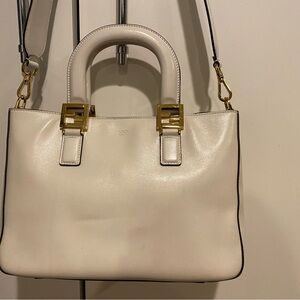 Fendi Small Leather Tote with Shoulder Strap